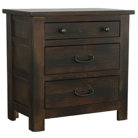 Progressive Furniture Woodbury Brown 3 Drawers Nightstand