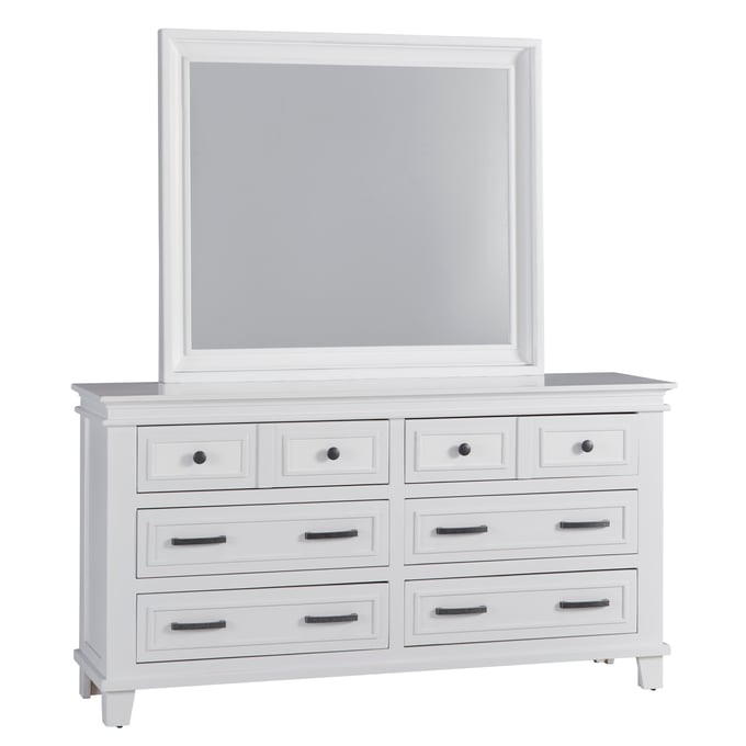 Progressive Furniture Pavilion White Drawer Dresser And Mirror PRG-B706-21-50