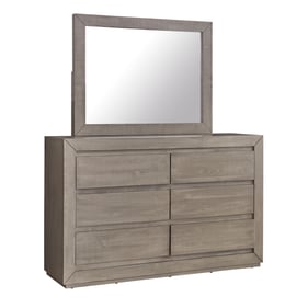 Progressive Furniture Palisades Gray Beige 6 Drawers Double Dresser and Mir...