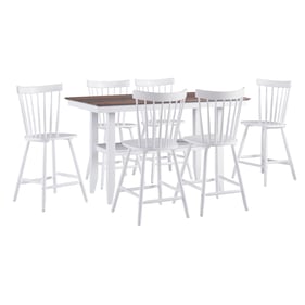 Progressive Furniture Adeline Brown White 7pc Counter Height Set