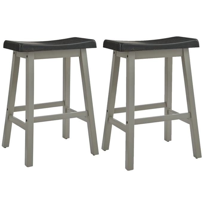 2 Progressive Furniture Gateway Street Black Tan Counter Stools PRG-D460-64K