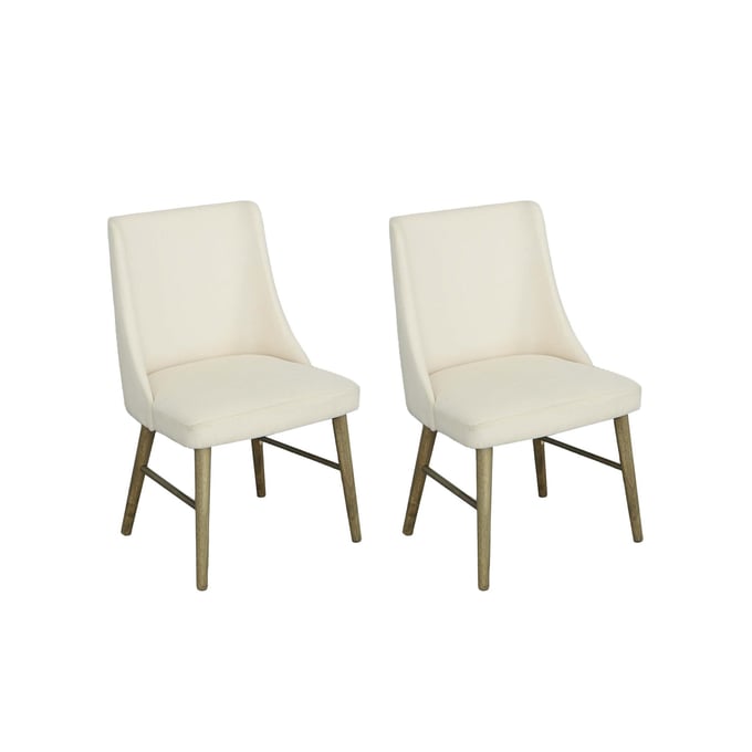 2 Progressive Furniture Noda Brown Beige Upholstered Dining Chairs PRG-D600-61