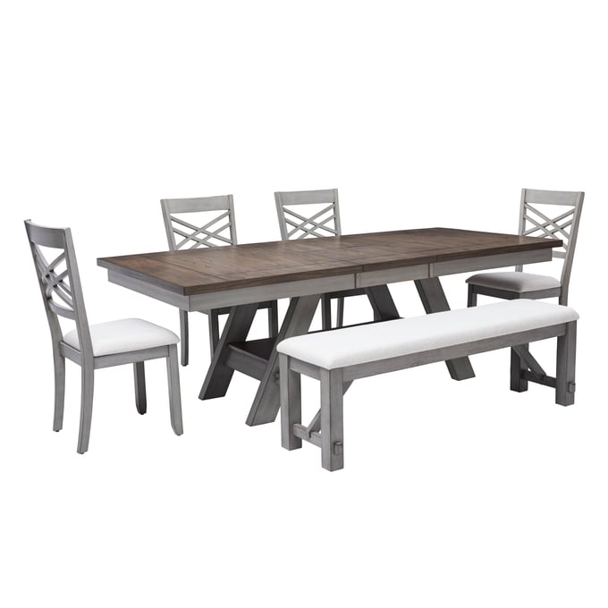 Progressive Furniture Ann Arbor Brown White 6pc Dining Room Set PRG-D732-DR-S1