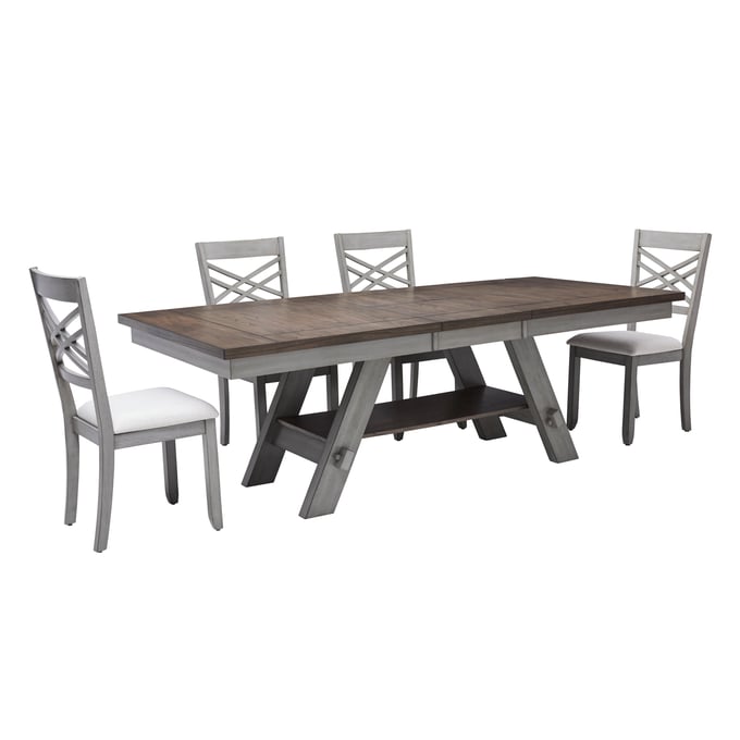 Progressive Furniture Ann Arbor Brown White 5pc Dining Room Set PRG-D732-DR-S2