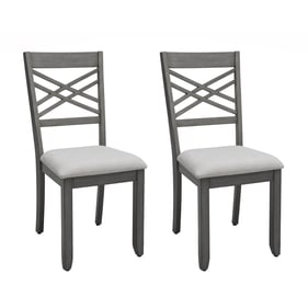 2 Progressive Furniture Ann Arbor Brown White Upholstered Dining Chairs