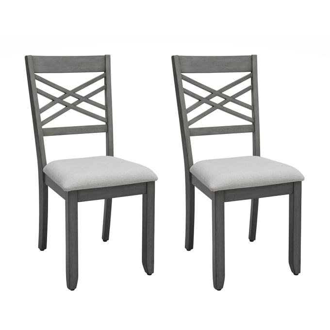 2 Progressive Furniture Ann Arbor Brown White Upholstered Dining Chairs PRG-D732-61