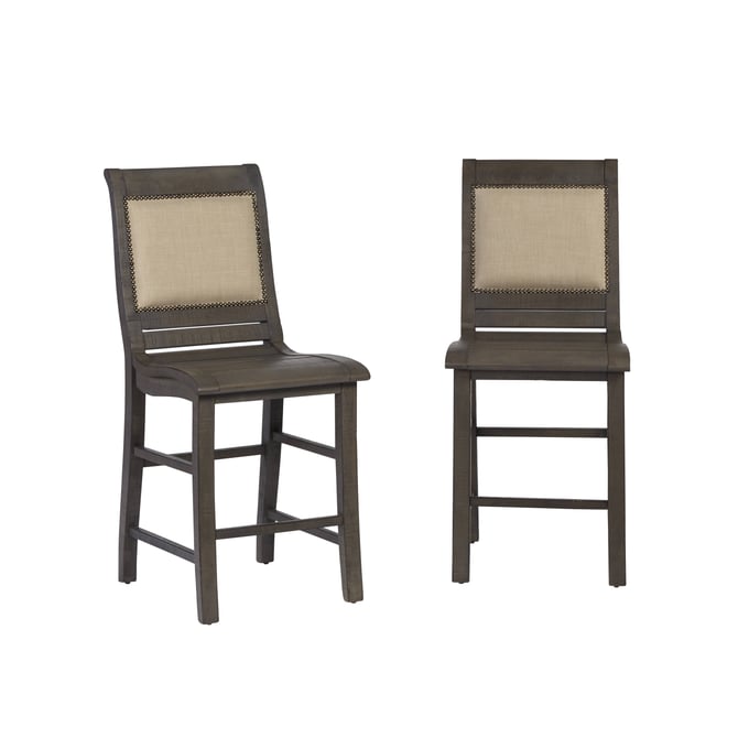 2 Progressive Furniture Willow Gray Upholstered Counter Chairs PRG-D801-64