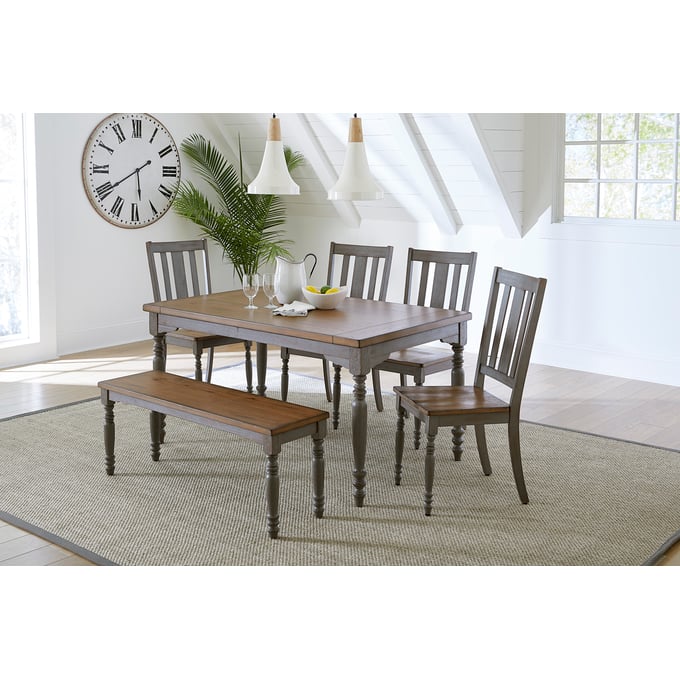 Progressive Furniture Midori Oak Gray 6pc Dining Room Set PRG-D834-10-61-69-DR-S2