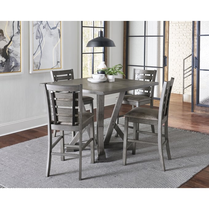 Progressive Furniture Fiji Gray 5pc Counter Height Set PRG-D841-CNT-S1