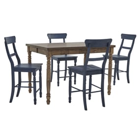 Progressive Furniture Savannah Court Tan Navy 5pc Counter Height Set