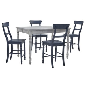 Progressive Furniture Savannah Court White Navy 5pc Counter Height Set