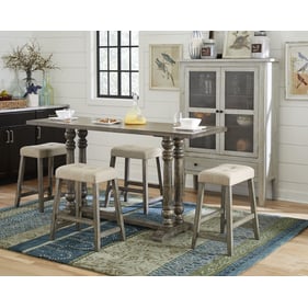 Progressive Furniture Township Brown Cream 5pc Counter Height Set with Stoo...