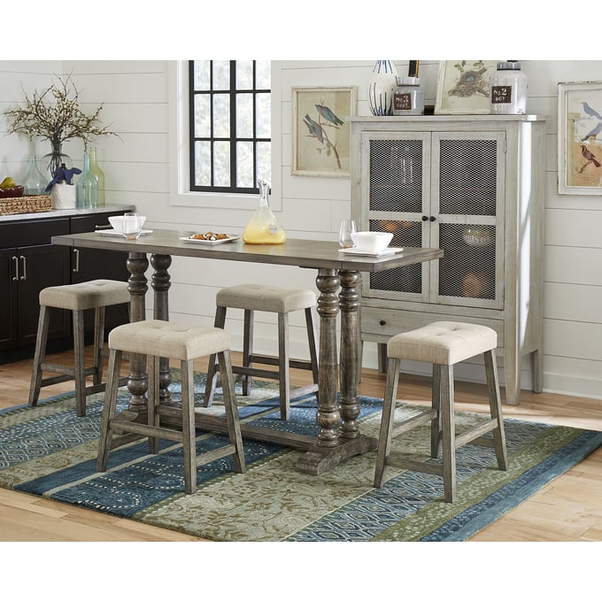 Progressive Furniture Township Brown Cream 5pc Counter Height Set with Stool PRG-D847-12-64-BAR-S1