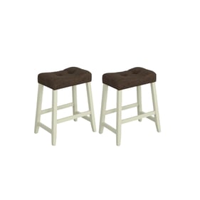 2 Progressive Furniture Oakwood Village Brown Off White Counter Stools