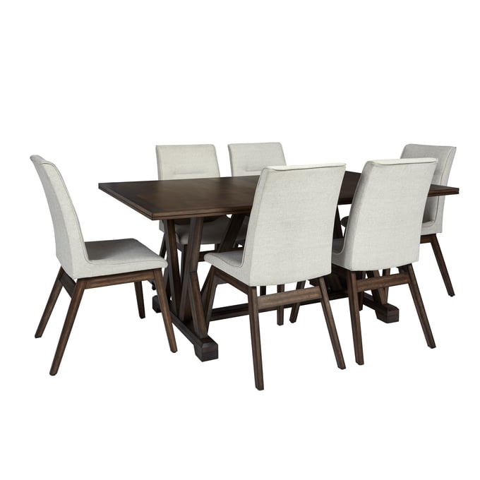 Progressive Furniture Mimosa Brown White 7pc Dining Room Set PRG-D862-DR-S1