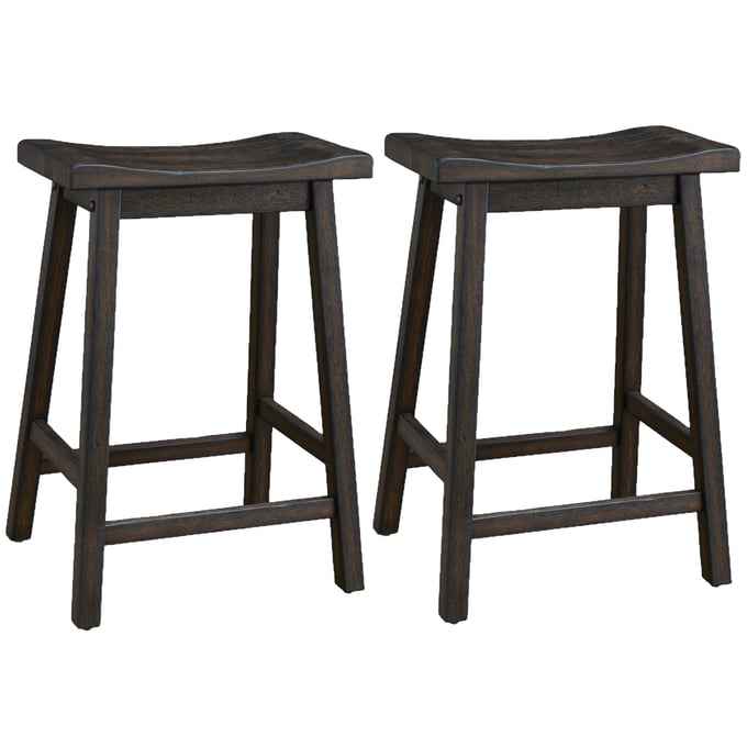 2 Progressive Furniture Harmony Cove Brown Ivory Counter Stools PRG-D866-64D