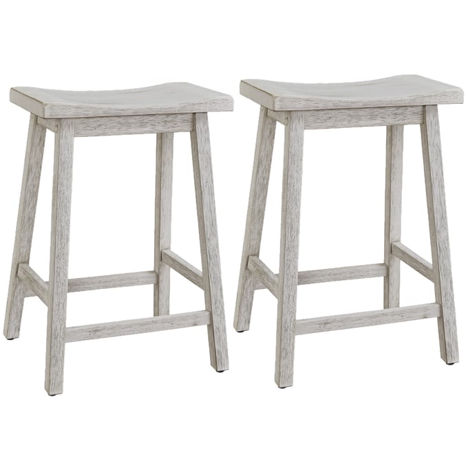 2 Progressive Furniture Harmony Cove White Gray Counter Stools PRG-D866-64W