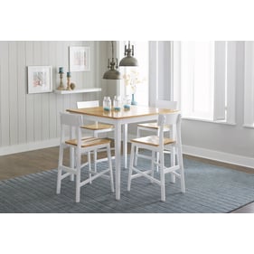 Progressive Furniture Christy Light Oak White 5pc Counter Height Set