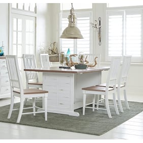 Progressive Furniture Shutters White Oak 7pc Dining Room Set