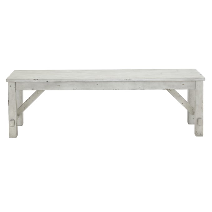 Progressive Furniture MT Pleasant White Gray Dining Bench PRG-D891-69