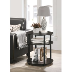 Progressive Furniture Cessna Brown 3 Tier Round Bedside Table