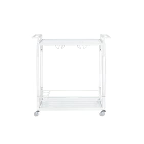 Progressive Furniture Luca Clear White Bar Cart