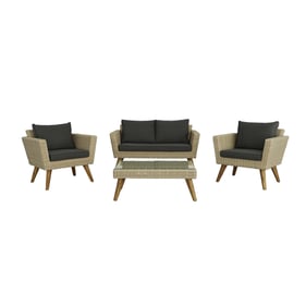 Progressive Furniture Malibu Beige Gray Outdoor Seating Set