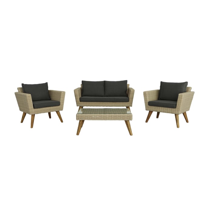 Progressive Furniture Malibu Beige Gray Outdoor Seating Set PRG-I715-CH-LSTB