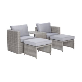 Progressive Furniture Malibu Gray Outdoor 5pc Seating Set