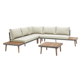 Progressive Furniture Dockside Brown Cream Outdoor Sectional