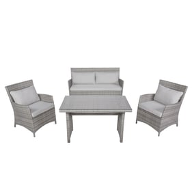 Progressive Furniture Largo Gray Outdoor Wicker 4pc Sofa Set