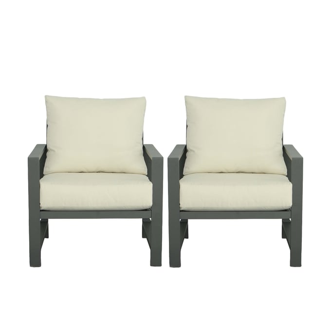 2 Progressive Furniture Edgewater Gray Beige Outdoor Chairs PRG-I732-CH-CU