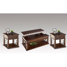 Progressive Furniture Landmark Brown Lift Top 3pc Coffee Table Set