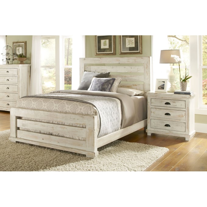 Progressive Furniture Willow White 2pc Bedroom Set with King Slat Bed PRG-P610-BR-S1