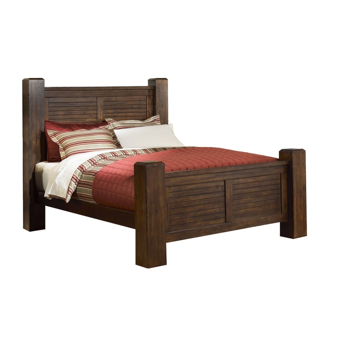 Progressive Furniture Trestlewood Brown King Post Bed PRG-P611-94-95-97