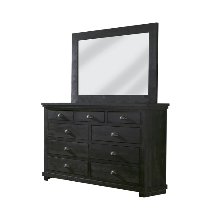 Progressive Furniture Willow Black Drawer Dresser and Mirror PRG-P612-21-50