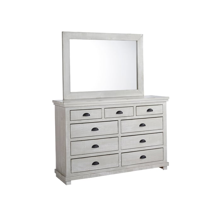 Progressive Furniture Willow Gray Drawer Dresser and Mirror PRG-P615-21-50