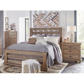 Progressive Furniture Willow Weathered Gray 4pc Bedroom Set With Queen Slat...