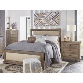 Progressive Furniture Willow Weathered Gray 4pc Bedroom Set With Queen Upho...