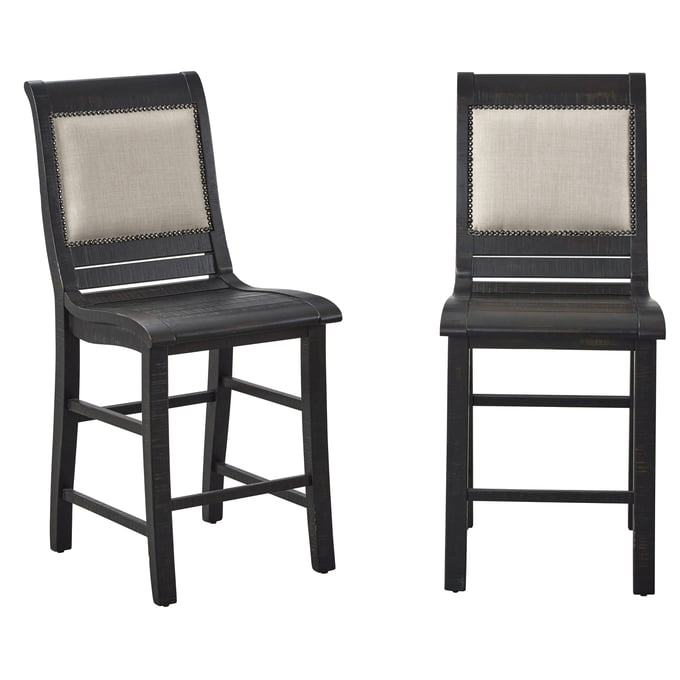 2 Progressive Furniture Willow Black Counter Upholstered Chairs PRG-P812-64