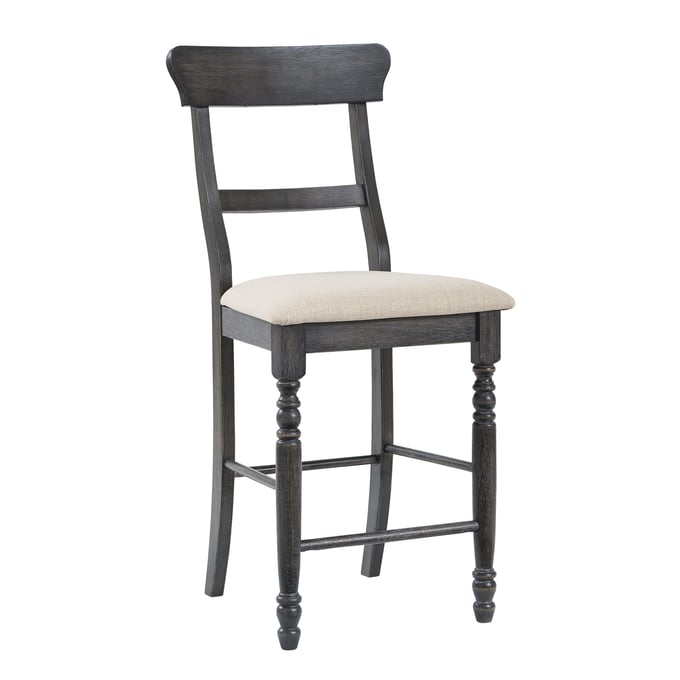 2 Progressive Furniture Muse Black Ladder Back Counter Chairs PRG-P836-63