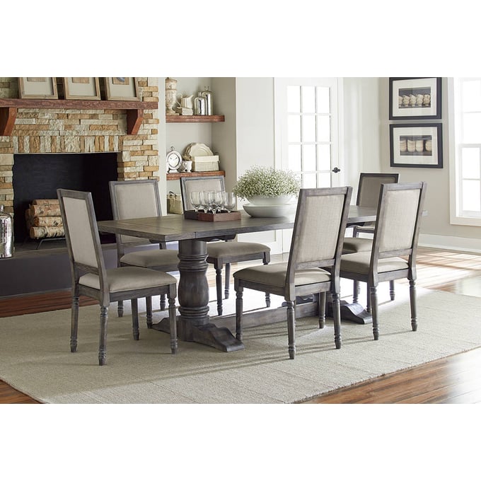 Progressive Furniture Muse Black 7pc Dining Room Set with Upholstered Back Chairs PRG-P836-DR-S3