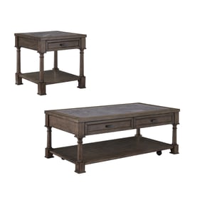 Progressive Furniture Riverdale Rd Brown Gray 3pc Coffee Table Set