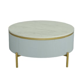 Progressive Furniture Deco District White Gold Round Cocktail Table