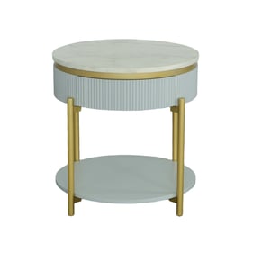 Progressive Furniture Deco District White Gold Round End Table