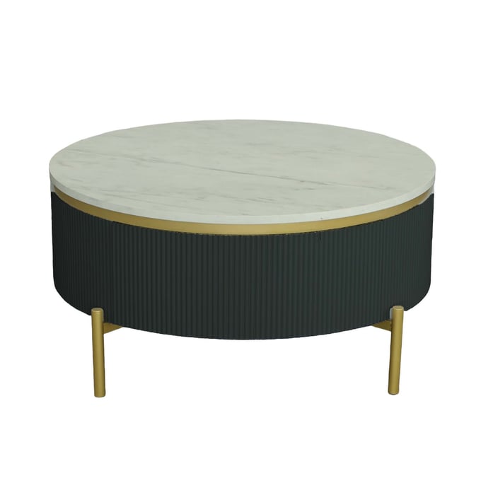 Progressive Furniture Deco District Black Gold Round Cocktail Table PRG-T135-01