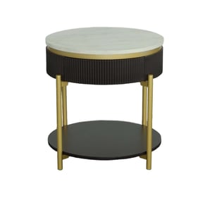 Progressive Furniture Deco District Black Gold Round End Table