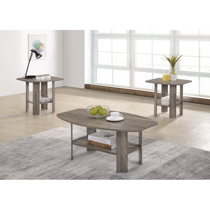 Progressive Furniture Chip Gray 3pc Coffee Table Set PRG-T178-OCT-S1