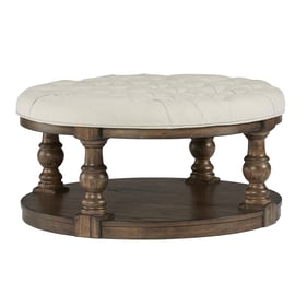 Progressive Furniture Wynton Brown Cream Round Cocktail Table