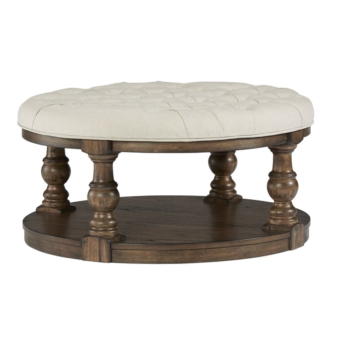 Progressive Furniture Wynton Brown Cream Round 3pc Coffee Table Set PRG-T569-0206-OCT-S2